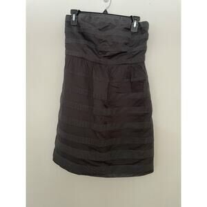 Ladies J.Crew Ginny Strapless Mini Dress Size 6P Vertical Striped 100% Cotton